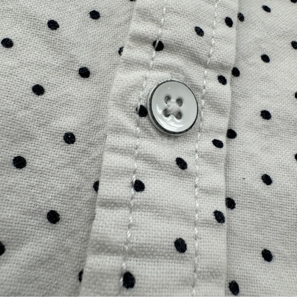 Alexander Julian White Short Sleeve Button Up Shirt Black Polka Dots L - Picture 8 of 15
